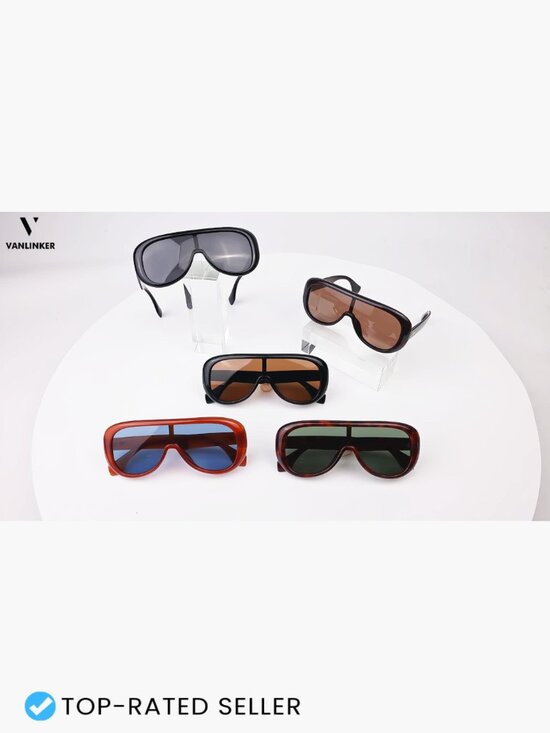 Oversized Aviator Square Sunglasses Polarized Lens Retro Futuristic Mask Shades